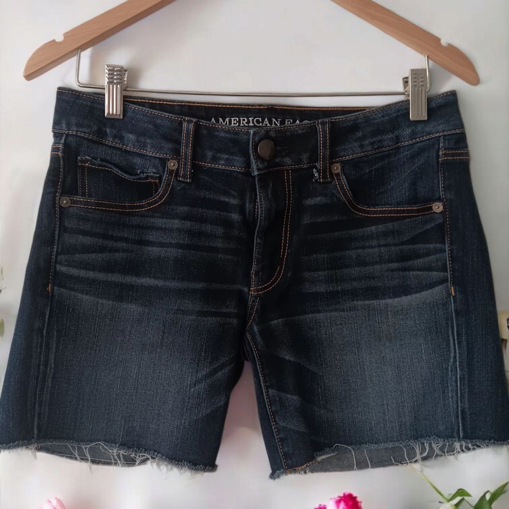 American Eagle Outfitters Dark Blue Denim Shorts